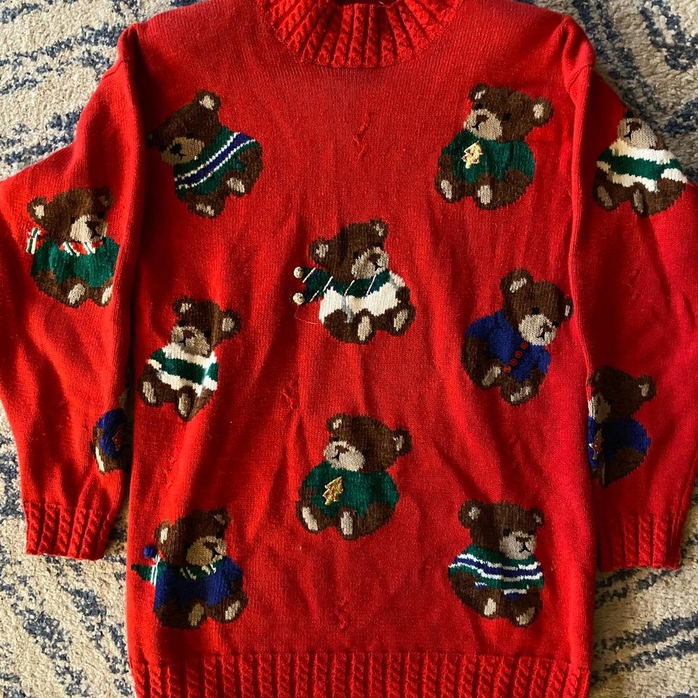 Marina Christina Classic 1994 Teddy Bear Christmas Sweater